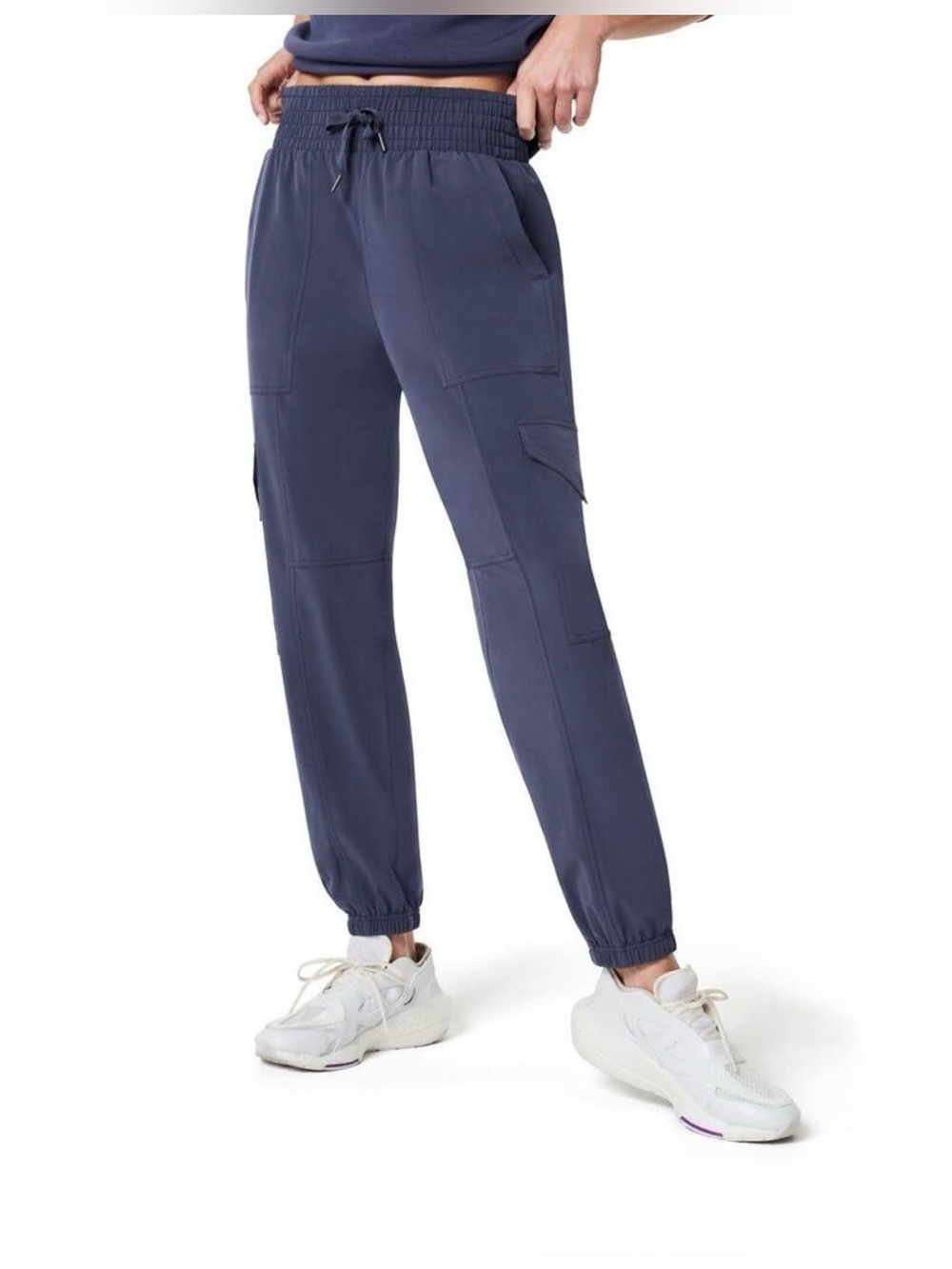 Spanx Out Of Office Cargo Joggers Size L Petite Navy Blue